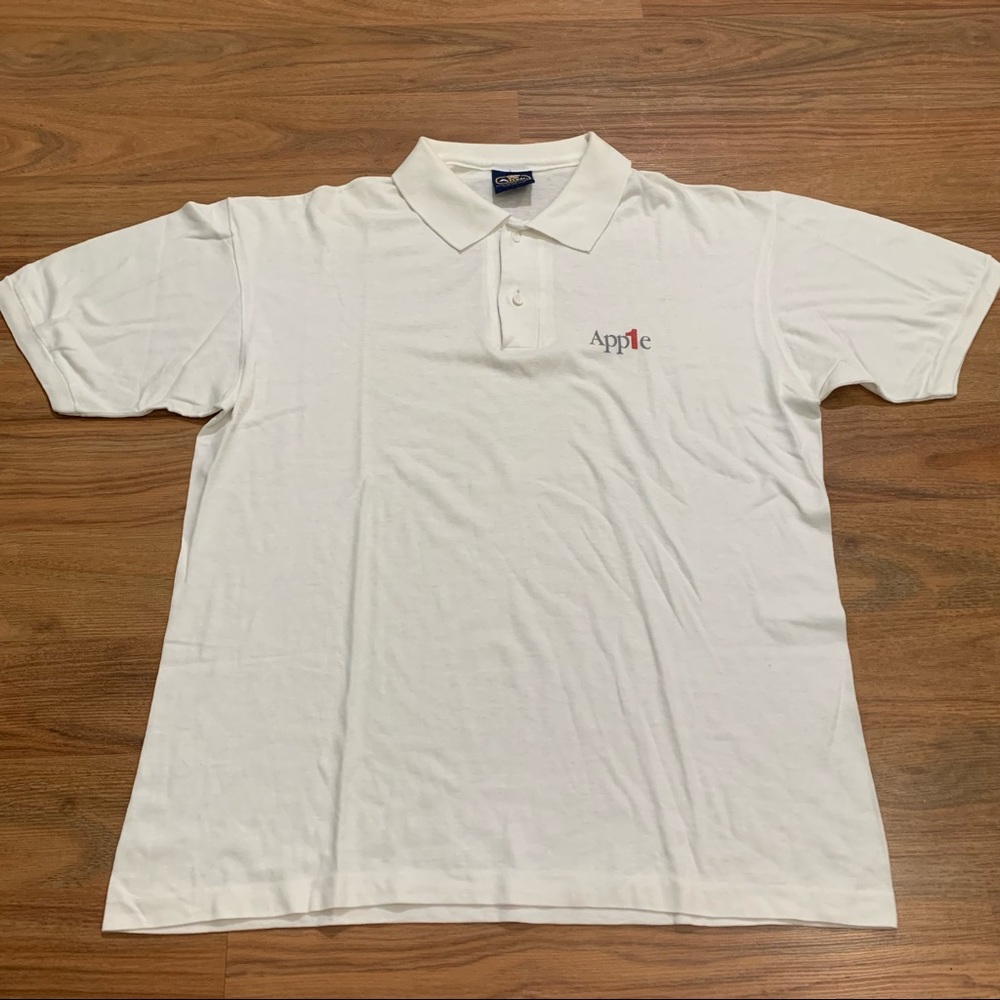 Vintage Apple 1 Original Appl1e Logo Polo Shirt Adult XL